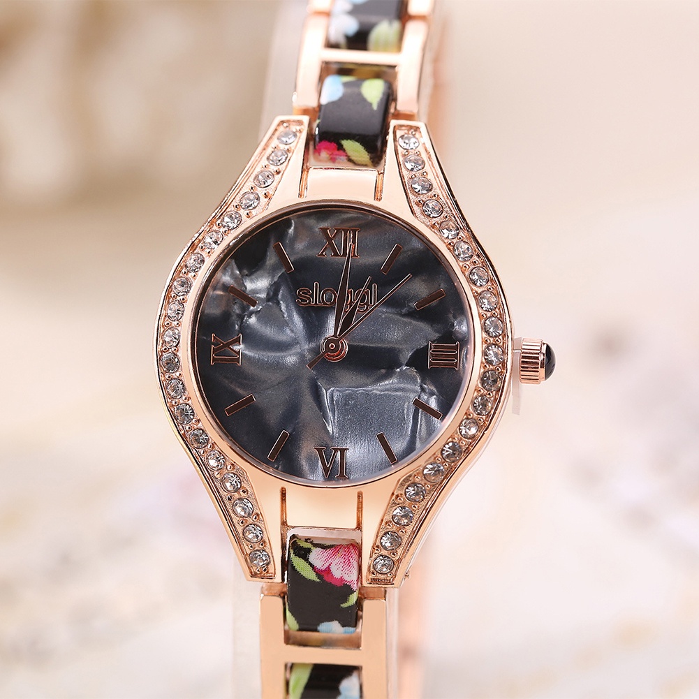 MACmk Rhinestone Slim Band Women Lady Elegant Bracelet Wrist Watch Charming Gift