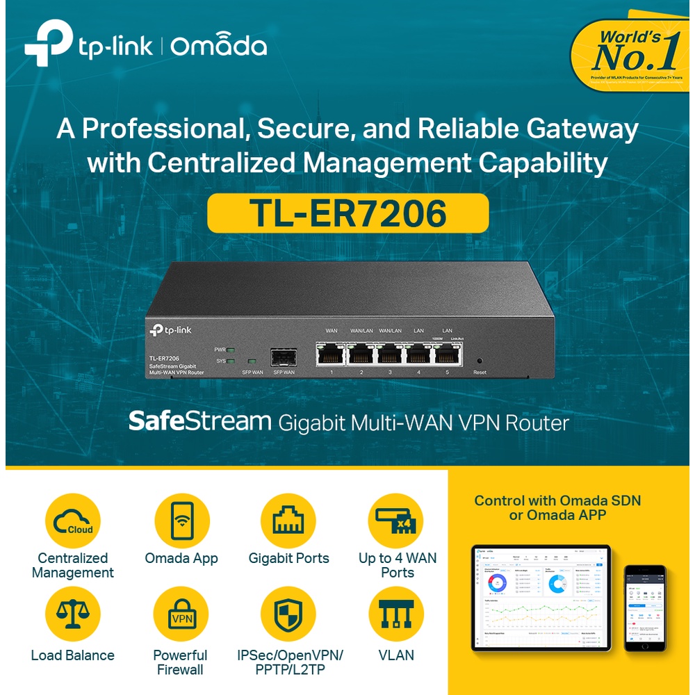 COMBO Router TL-ER7206 kèm Wifi EAP610 AX1800 chuẩn Wifi 6  _chính hãng, mới 100%