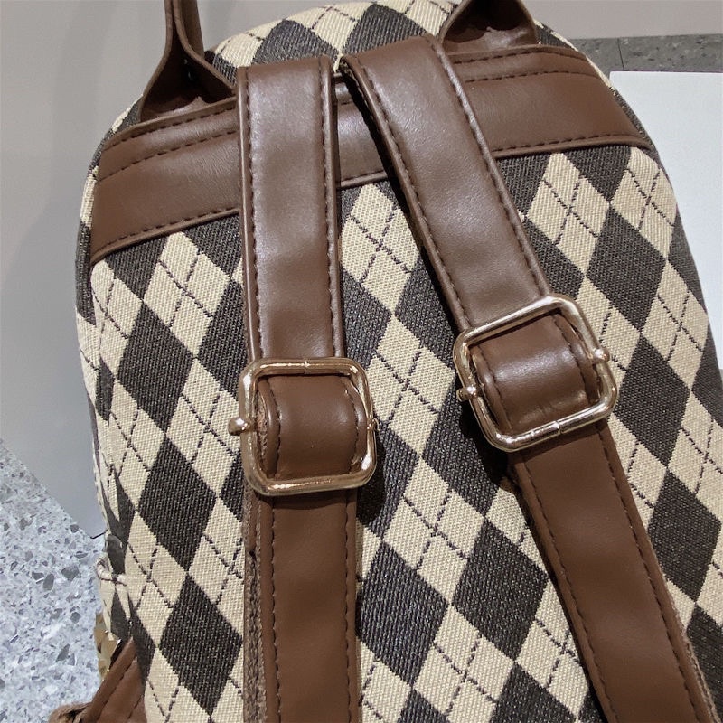 Balo mini kẻ caro thời trang nữ phong cách vintage chất lượng cao giá rẻ balo đi chơi du lịch phong cách hàn quốc bl002