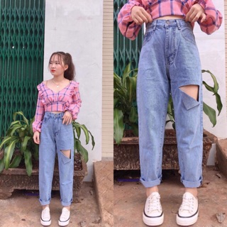 Quần baggy jeans rách