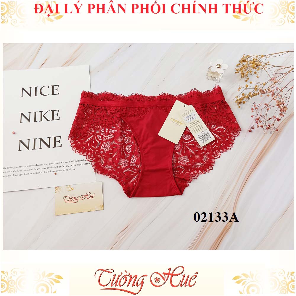 Quần lót nữ Corèle V. 02133A ren lưới thêu hoa hông .