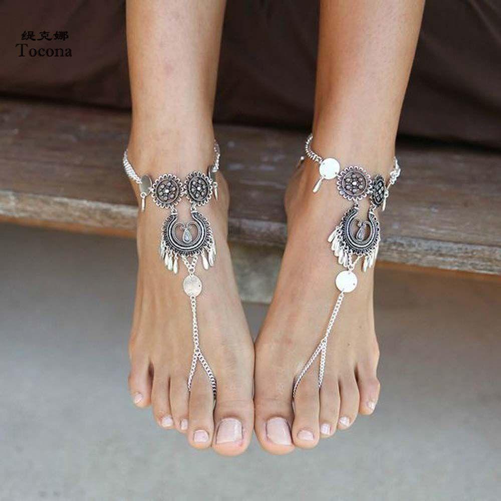 Lắc Chân Phong Cách Bohemian Dễ Thương WMES15H Dành Cho Nữ|Lắc Chân Nhiều Lớp Phong Cách Dân Tộc Thời Trang Mùa Hè