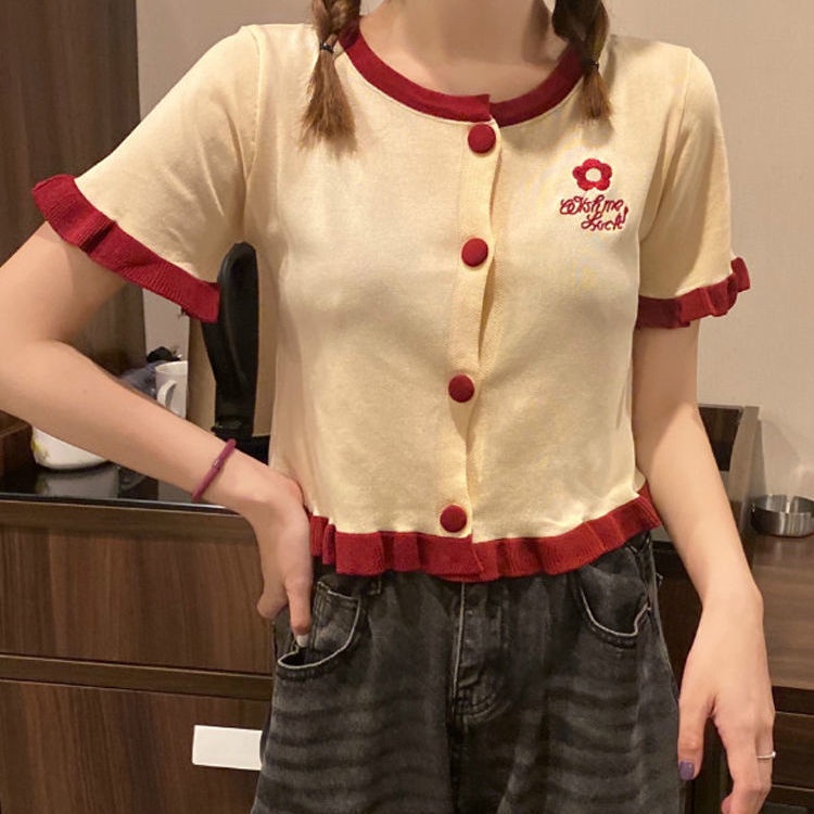 Áo cardigan Dệt Kim Mỏng Ngắn Tay Thời Trang Cho Nữ JL-TX-352