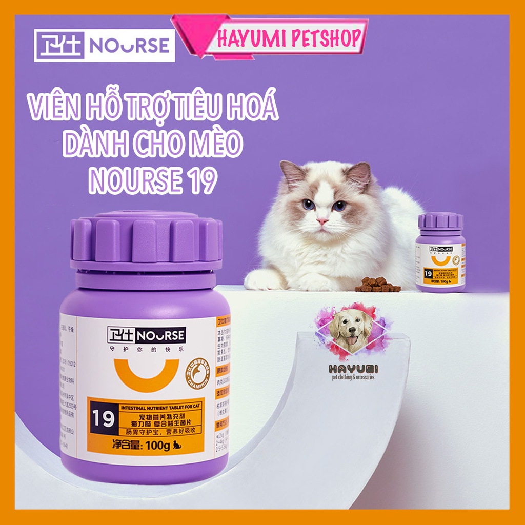 NOURSE 19 - VIÊN HỖ TRỢ HỆ TIÊU HOÁ CHO MÈO