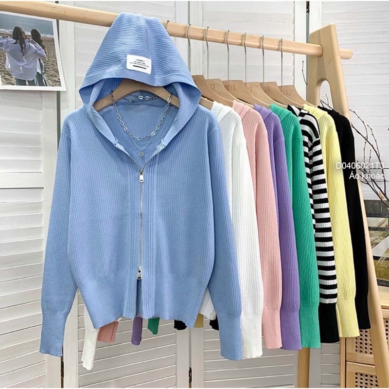 Áo khoác ngoài tay dài có nón khoá hai chiều hai loại TT0406