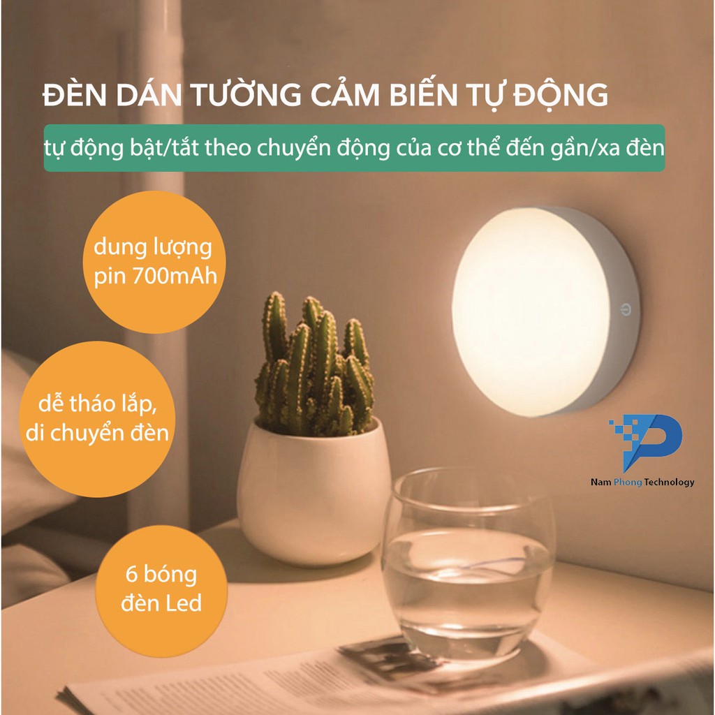 ĐÈN LED CẢM ỨNG THÔNG MINH DÁN TƯỜNG GBL 6 LED