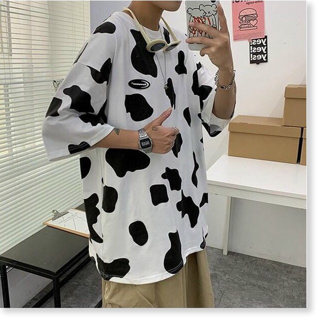 ÁO THUN LOANG BÒ SỮA NAM NỮ,FORM RỘNG SIÊU NGẦU,THIẾT KẾ HỌA TIẾT HỢP THỜI TRANG  THỜI TRANG KME.STORE