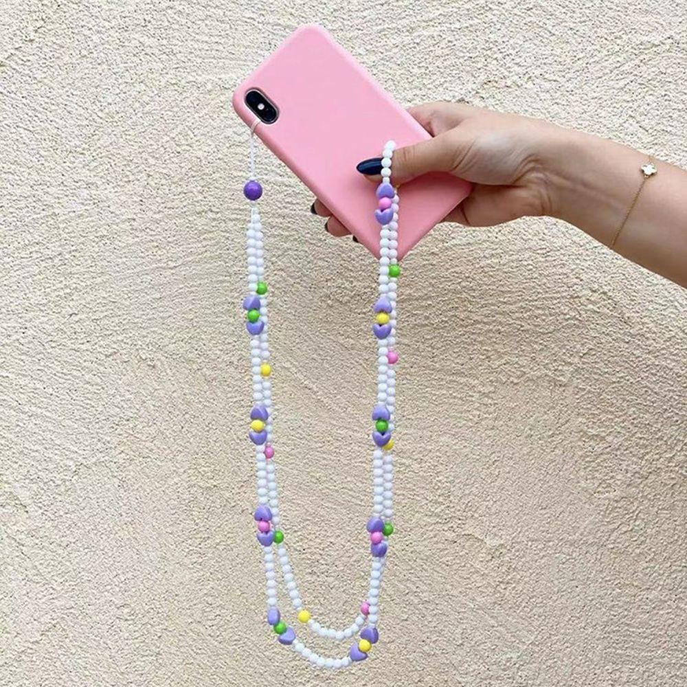 Dây Đeo Điện Thoại Bằng Acrylic Chống Thất Lạc Xâu Hạt Tiện Dụng