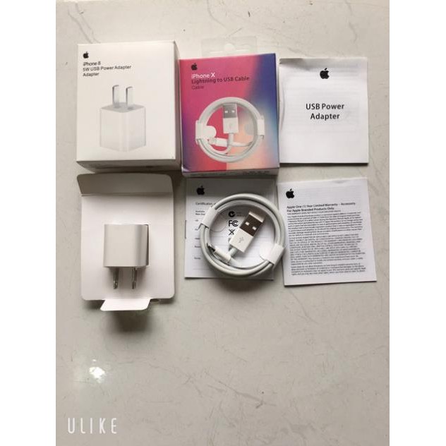 Bộ xạc Zin Full box Iphone 5 đến Xsmax