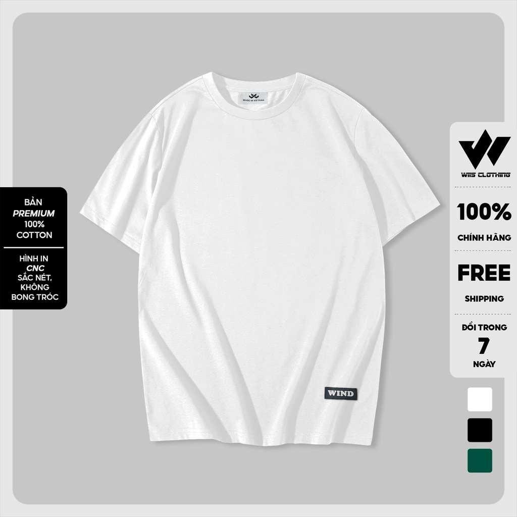 Áo phông unisex form rộng cotton 100% WIIS bản Premium oversize tay lỡ Trơn nam nữ