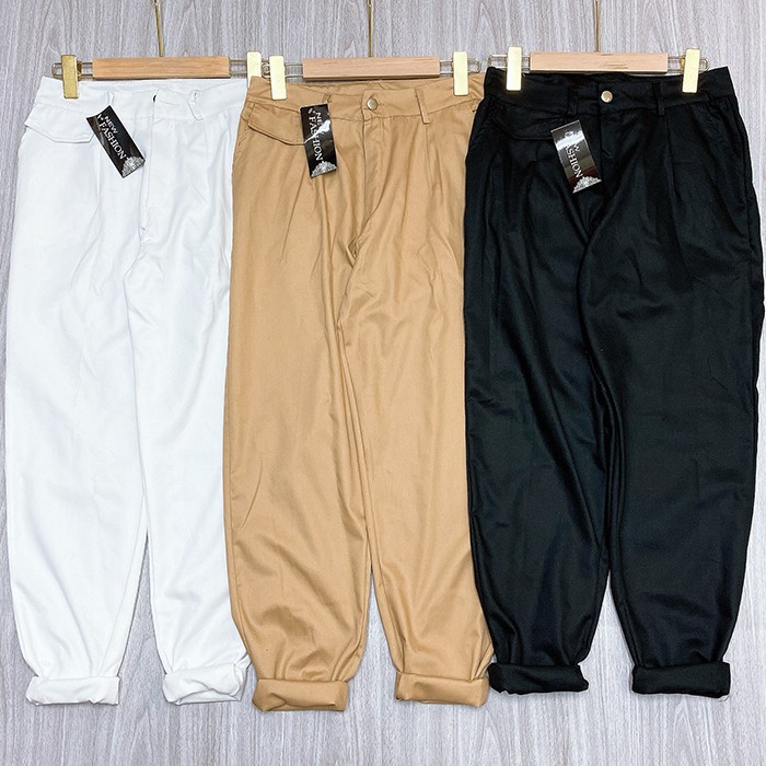 Quần baggy nữ kaki kéo khoá siêu xinh