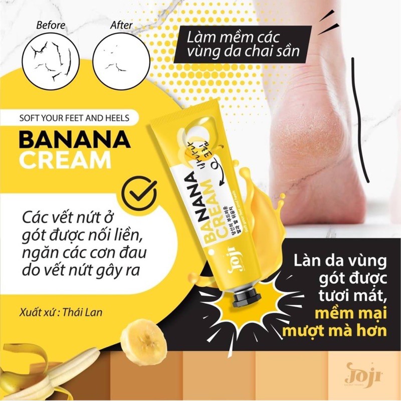 01 Tuýp Giảm Nứt Gót Dưỡng Da Chân Joji Banana Cream 50g