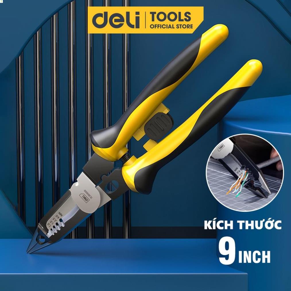 Kìm Tuốt Dây Điện Deli Cao Cấp - Kích Thước 9 Inch, Chất Liệu Siêu Bền, Dễ Dàng Cầm Nắm Và Sử Dụng - DL383009 .