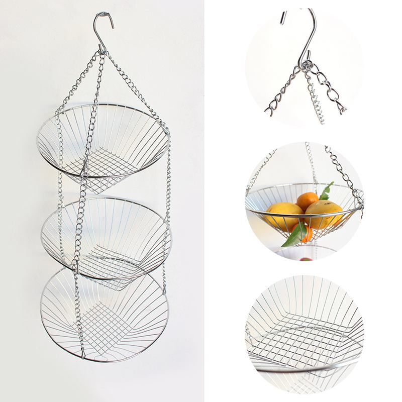 Rổ Treo 3 Tầng Đựng Trái Cây / Vật Dụng Tiện Lợi