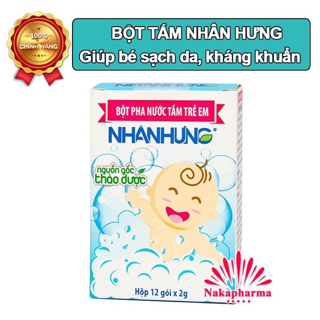 Bột Pha Nước Tắm Trẻ Em Nhân Hưng ⚡Chính Hãng⚡ 30 Gói X 1G