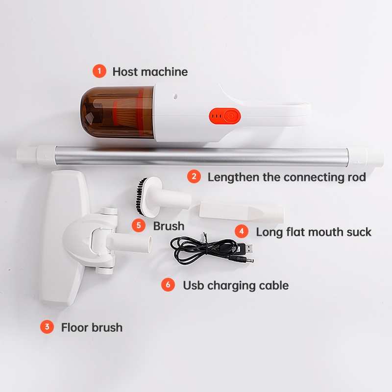 Máy Hút Bụi Sạc Pin Cầm Tay, Robot Vệ Sinh Sàn Nhà, Sàn Ô Tô, Thảm Chân Kaisa Villa Model JD-8075