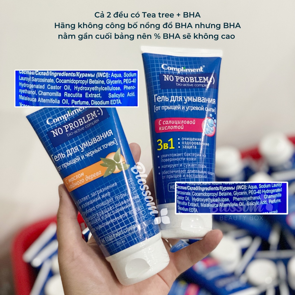 200ML Sữa rửa mặt NO PROBLEM Compliment chứa Salicylic Acid, Tea Tree