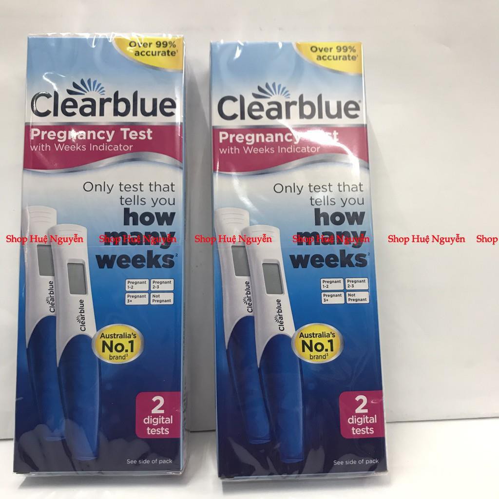 Que thử thai điện tử báo tuổi thai Úc Clearblue How Many Weeks - Biết có thai - Biết cả tuần tuổi thai