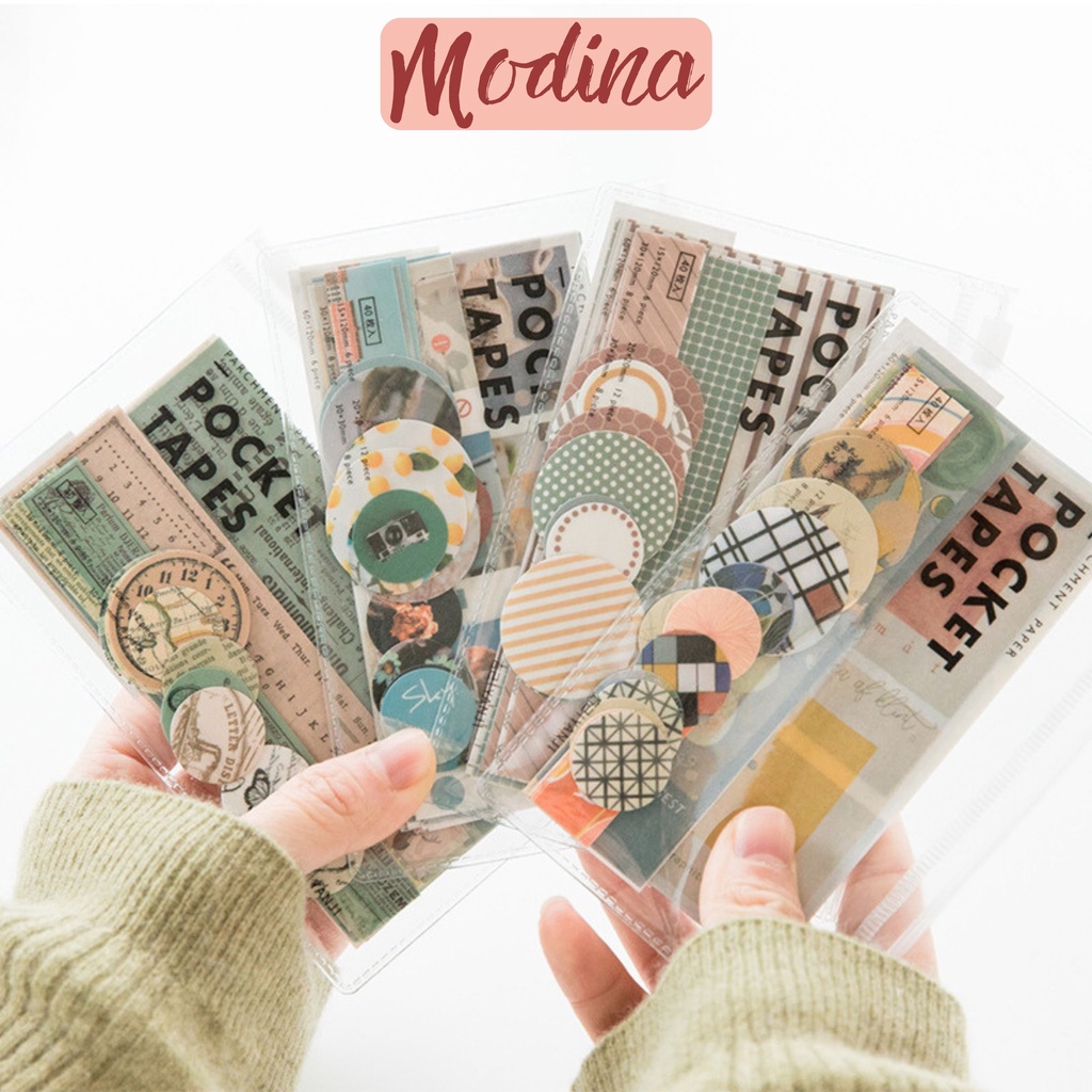 Set 40 miếng sticker trang trí sổ tay dễ thương, độc đáo