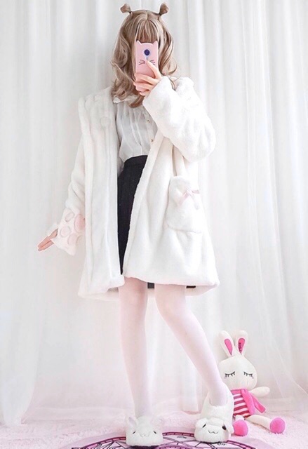 Áo lông thỏ LOLITA babydoll form dài