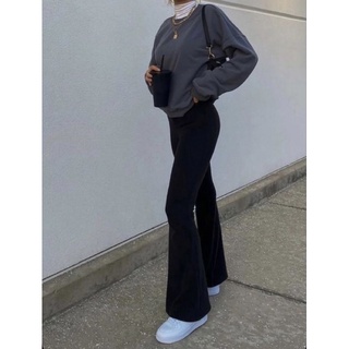 Quần ống loe cạp cao legging nữ dáng dài