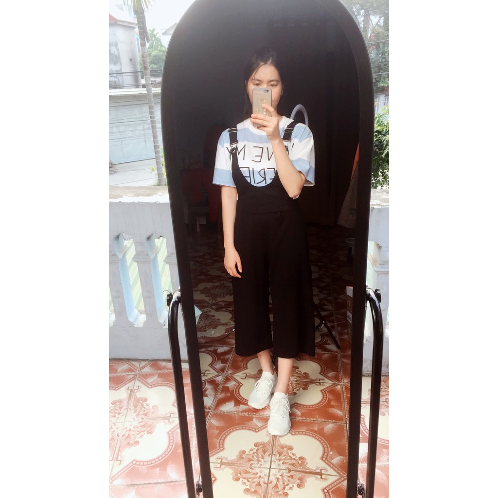[2hand] Quần yếm đen ống suông rộng | BigBuy360 - bigbuy360.vn