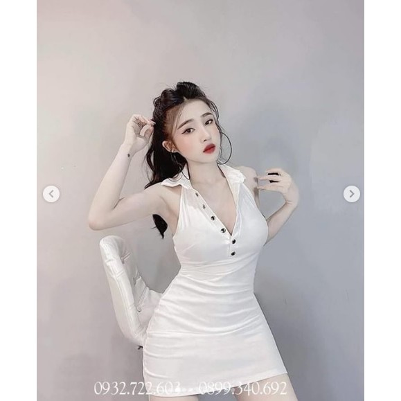 Đầm Body Hở Lưng Cổ Bẻ Borip | BigBuy360 - bigbuy360.vn