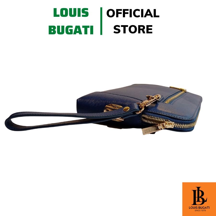 Ví Clutch nam cầm tay hàng hiệu LOUIS BUGATI mẫu ví dài da bò cao cấp LBCM01 xanh