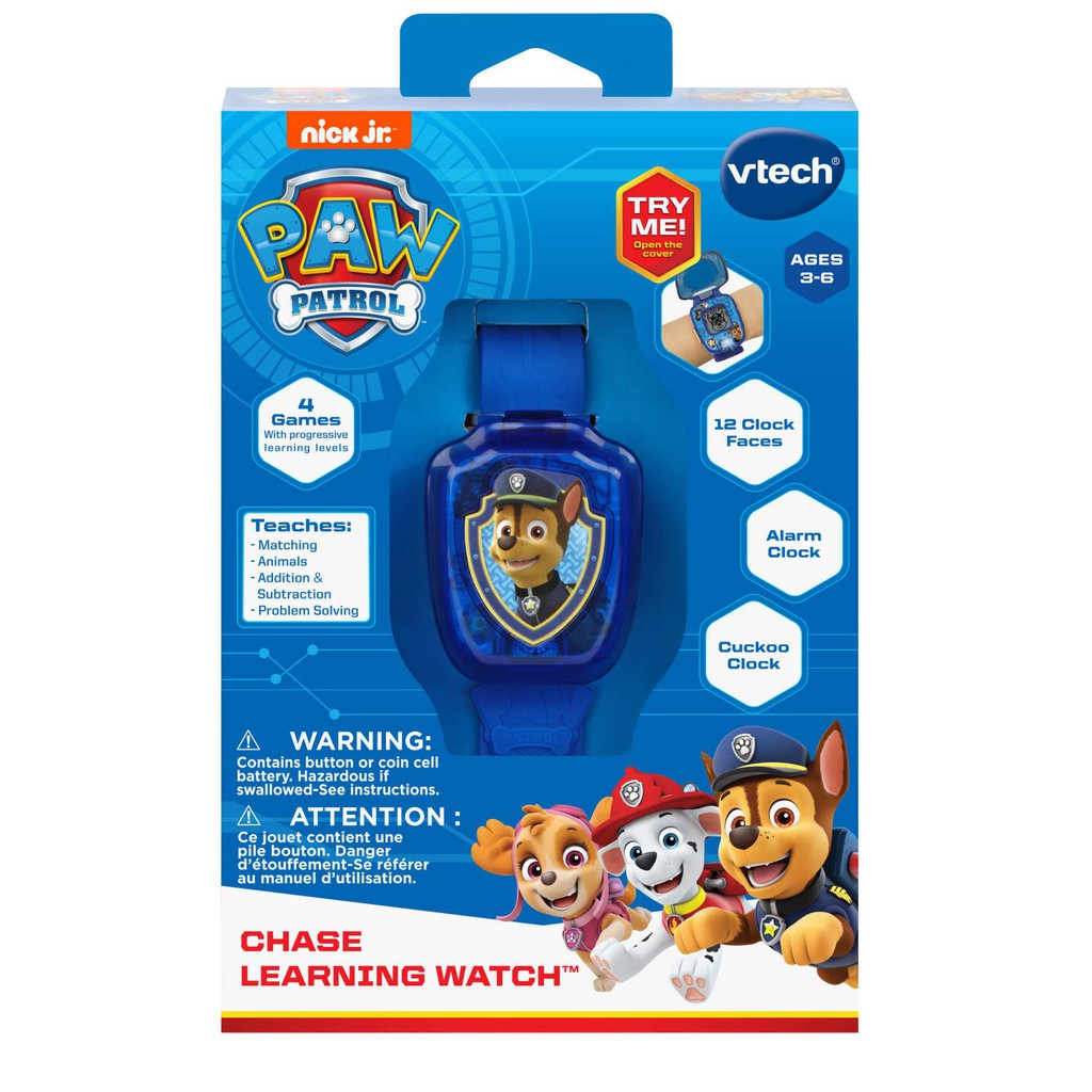 Đồng hồ VTech Paw Patrol Chase Learning Watch/Spidey Learning Watch dành cho bé vừa xem giờ vừa học tập