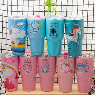 Ly Giữ Nhiệt Loại Tốt 900ml Họa Tiết Cartoon Dễ Thương Cho NỮ