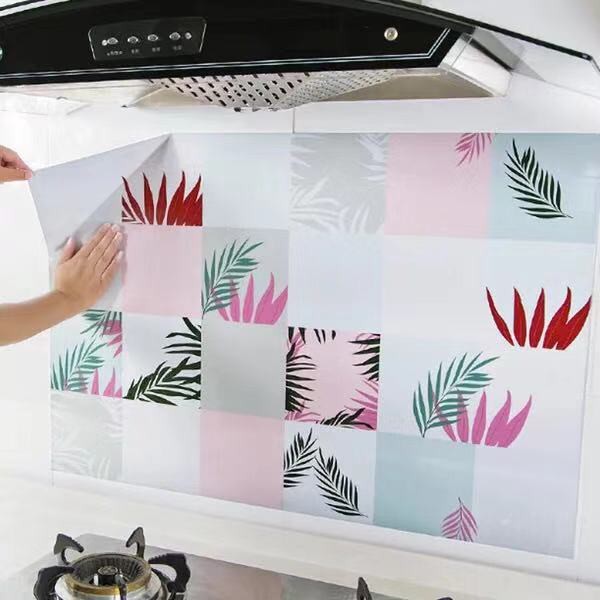 Decal dán bếp tráng nhôm chịu nhiệt - Họa tiết Lá Dương Xỉ 2 màu