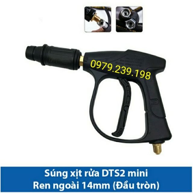 Súng Xịt Rửa Xe Dùng Cho Máy Rửa Xe Áp Lực Cao Ren ngoài 14m