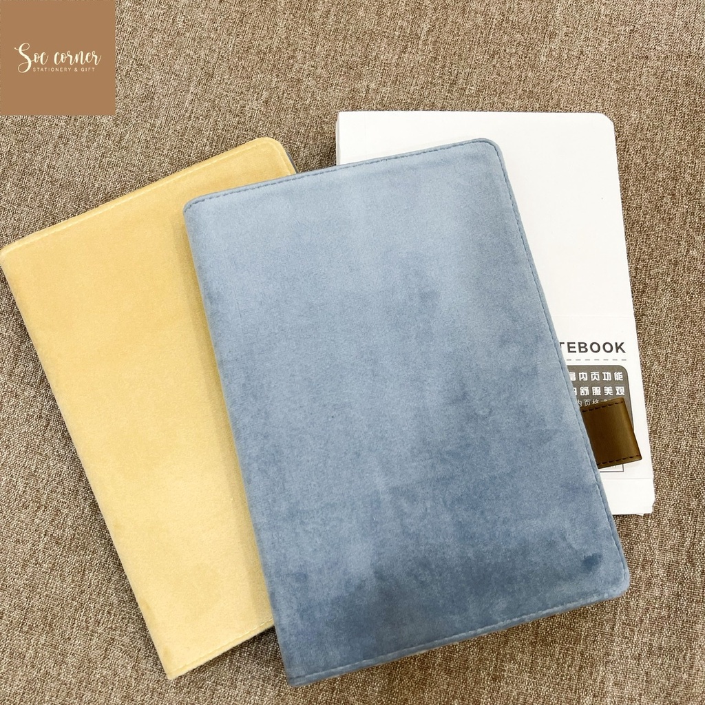 Bìa sổ Notebook / Note For size A5 bằng Nhung và da PU