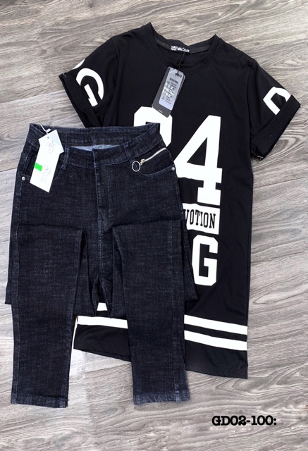 Bigsize Quần jean muối tiêu GD02-100 túi kéo