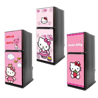 Decal dán trang trí tủ lạnh mẫu kitty (60cm x 1m5)