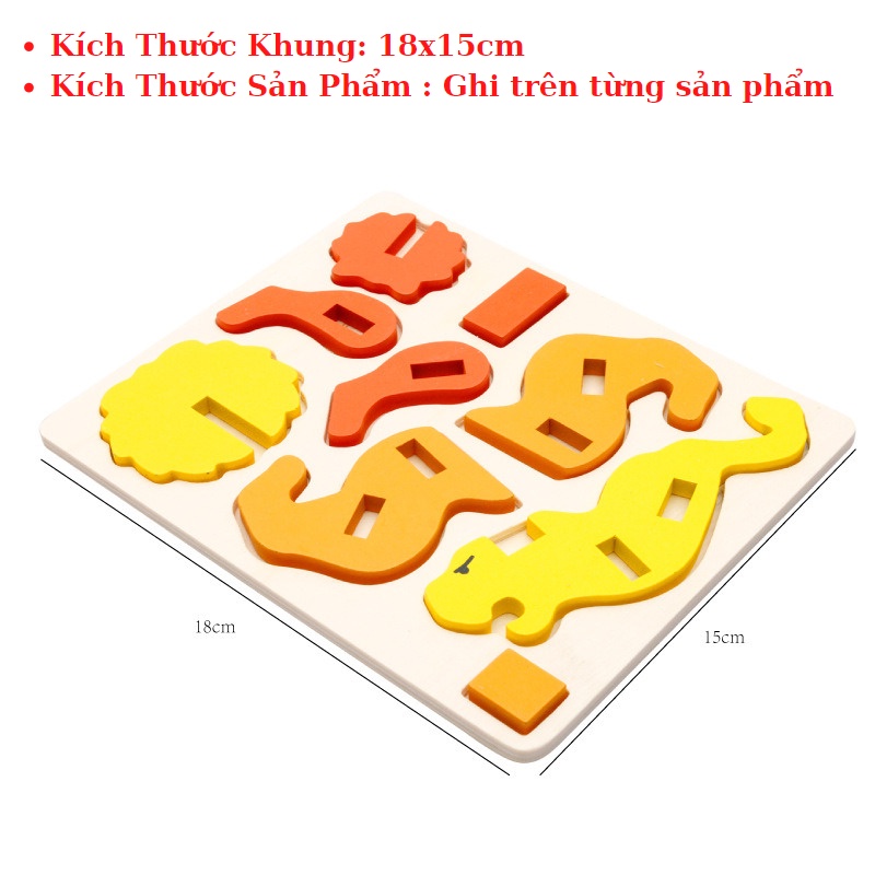 Đồ Chơi Gỗ Lắp Ghép Động Vật Màu Sắc Sinh Động Phát Triển Tư Duy Thông Minh Cho Bé Hamiha-ĐC41