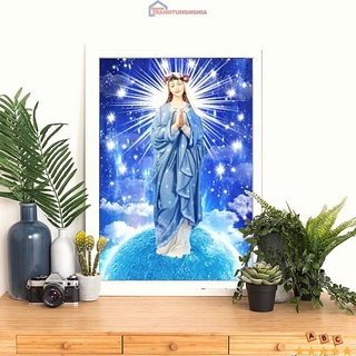 Tranh đính đá đức mẹ 75cm x 53cm