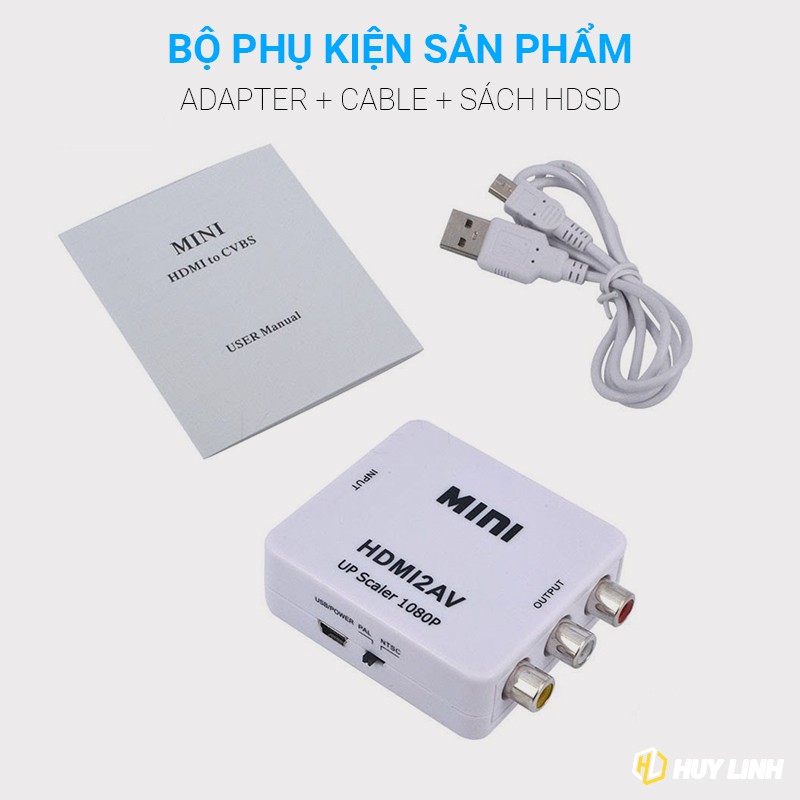 Bộ chuyển đổi tin hiệu AV ra HDMI - AV to HDMI Hỗ trợ độ phân giải FullHD1080P