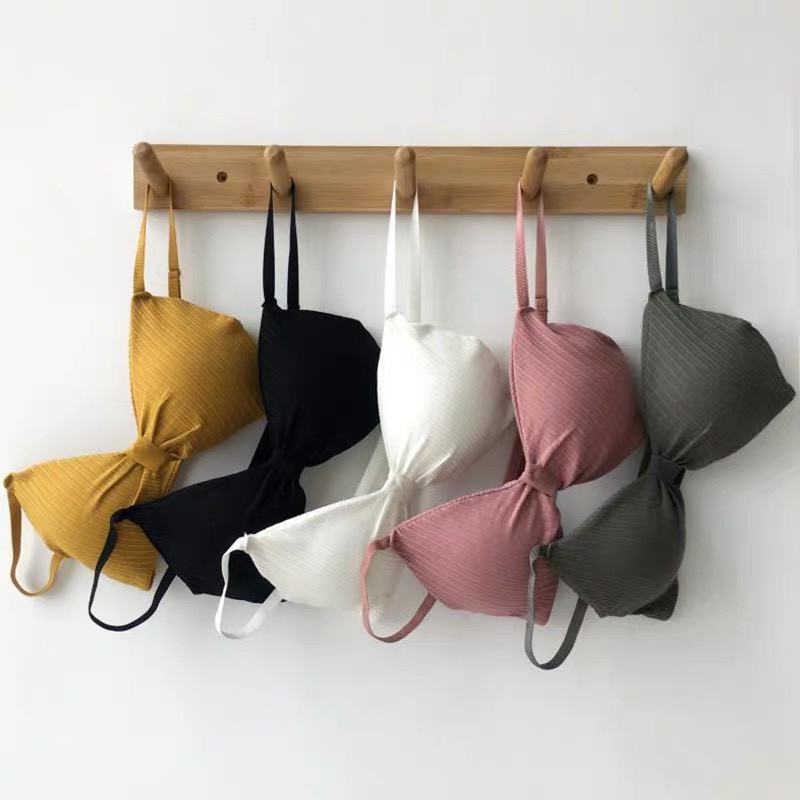 Áo ngực vải bralette thắt nơ cao cấp Áo lót nữ không gọng mút mỏng FSHOPP5