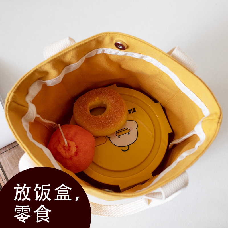 Túi Xách Tay Bằng Vải Canvas Thiết Kế Phong Cách Hàn Quốc Mới Dành Cho Nữ Sinh