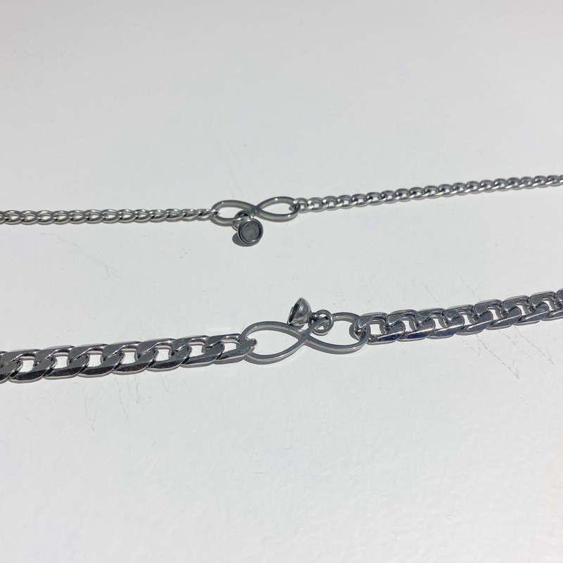 Vòng tay đôi nam nữ - Vô cực bằng thép - titan / 1800