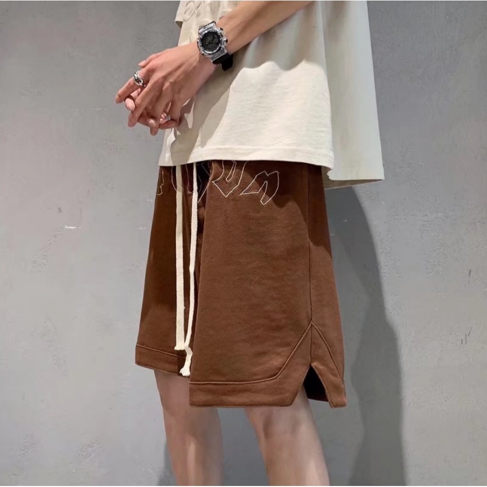 Quần Short Thể Thao Dây Rút Thêu Chữ Phong Cách Hàn Quốc Thời Trang Cho Nam