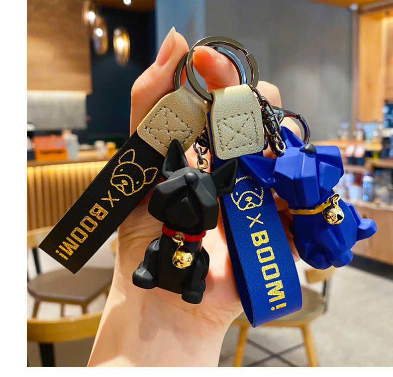 Móc Khóa Gắn Mặt Dây Hình Cún Bull Đeo Túi Xách Đáng Yêu