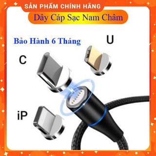 [TIYE] Dây Sạc Nam Châm Có Đèn Truyền Dữ Liệu - 7 Chân Đồng - Sạc Nhanh QC3.0 - Dây dù - Xoay Tròn 360 Độ -  - Tiye Sh