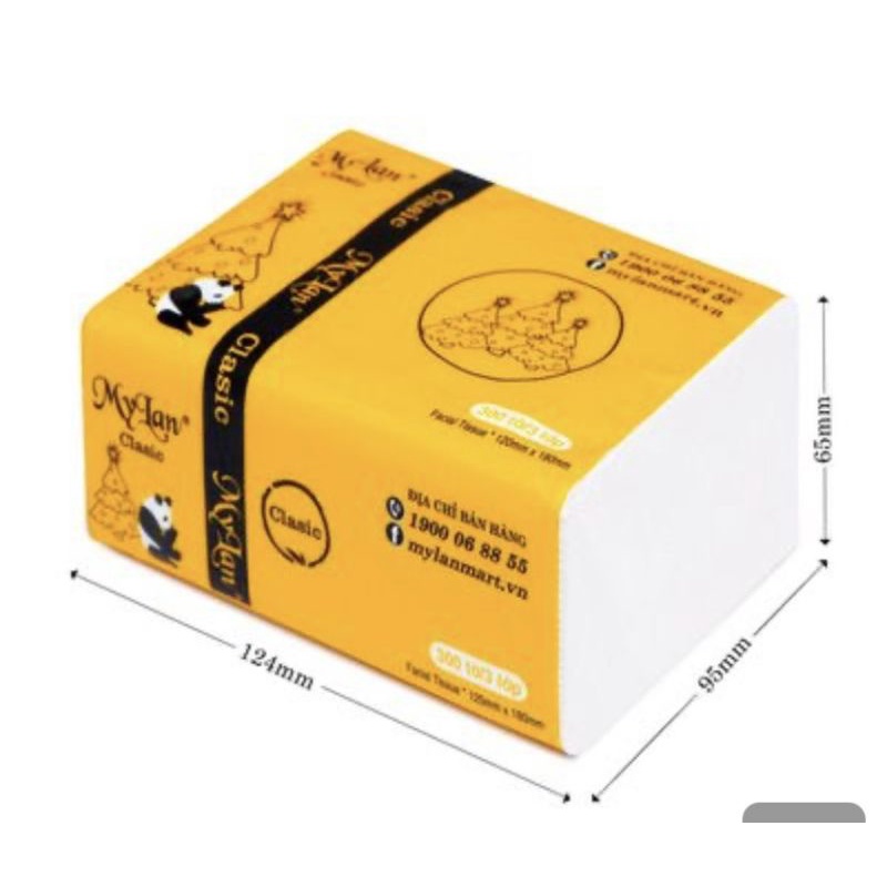 Thùng 30 gói Giấy MYLAN rút Gấu trúc 3 lớp  nặng 2,7kg