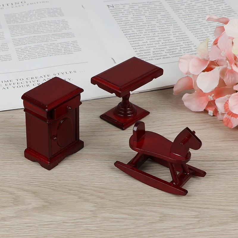 [superhomestore]Dollhouse Miniature Wooden Room Furniture 1:12 Accessories Toys for Children