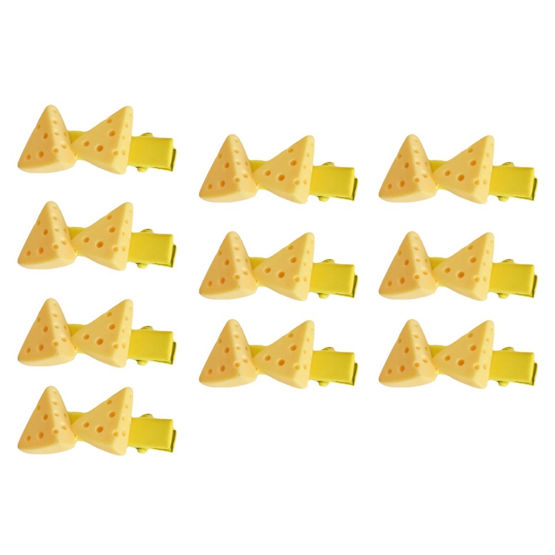 Set 10 Kẹp Tóc Hình Phô Mai Bằng Kim Loại Màu Vàng Thời Trang Cho Nữ