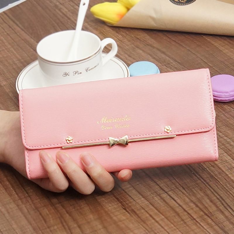 Youyo Ví Dài Nữ Đính Nơ Phong Cách Hàn Quốc Thanh Lịch