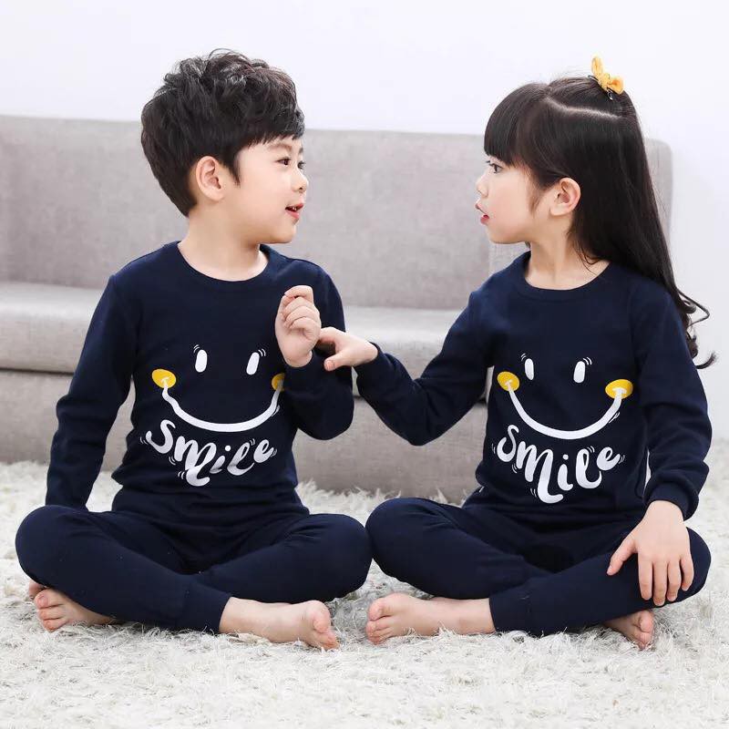 Bộ cotton dài tay nhiều hình icon ngộ nghĩnh cho bé trai, bé gái - BCI2