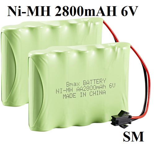 Pin Kosi 4.8V 6V 7.2V 2800mAh dung lượng cao giắc SM JST - pin NI-MH NI-CD jack cắm dẹt cho xe ô tô điều khiển từ xa RC